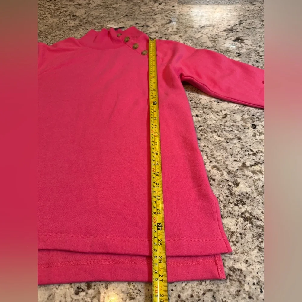 J. Crew Vibrant Pink‎ Buttoned Cowl Neck Sweater